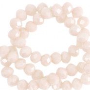 Top Facet kralen 4x3 mm disc Buttercream beige-pearl shine coating
