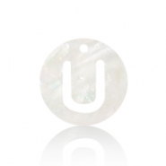 Schelp hangers specials letter U White (natuurlijke kleur)