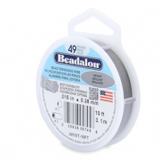 Beadalon Rijgdraad 49 draads 0.38mm Bright Stainless Steel