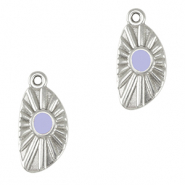 Bedels DQ metaal irregular Antiek zilver-lavender purple (nikkelvrij)