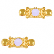 Bedels DQ metaal tussenstuk Goud-lavender purple (nikkelvrij)