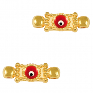 Bedels DQ metaal tussenstuk boze oog Goud-red (nikkelvrij)