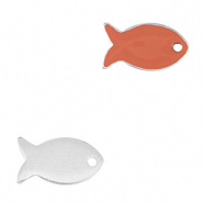 Bedels DQ metaal vis Antiek zilver-coral red (nikkelvrij)