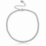 Roestvrij stalen (RVS) Stainless steel enkelbandjes schakel Zilver