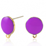 Onderdelen DQ metaal oorstekers Goud-purple (nikkelvrij)