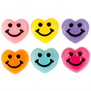 Letterkralen van acryl smiley hart Multicolour