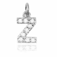 Brass TQ metaal bedels initial Z Silver