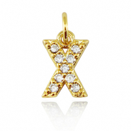 Brass TQ metaal bedels initial X Gold