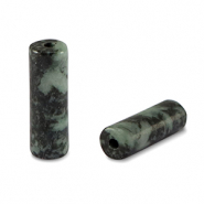 Natuursteen kralen stollingsgesteente tubes Green-black