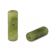 Natuursteen kralen marmer tubes Olive green
