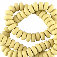 Polymeer kralen rondellen 7mm Suntan yellow