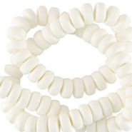 Polymeer kralen rondellen 7mm White