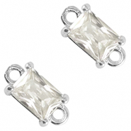 Tussenstukken van crystal glas rechthoek Crystal-silver
