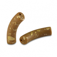 Acryl kralen tube matt Brown-gold