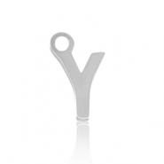 Roestvrij stalen (RVS) Stainless steel bedels initial Y Silver