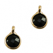 Hangers van crystal glas 7mm Black-gold