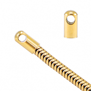 Roestvrij stalen (RVS) Stainless steel onderdelen eindkap voor jasseron snake Ø3.4mm Goud