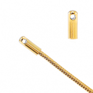Roestvrij stalen (RVS) Stainless steel onderdelen eindkap voor jasseron snake Ø1.7mm Goud