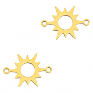 Roestvrij stalen (RVS) Stainless steel bedels tussenstuk sun Gold