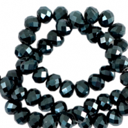 Top Facet kralen 4x3mm disc Forest green-pearl shine coating
