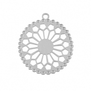 Roestvrij stalen (RVS) Stainless steel bedels bohemian 20mm Silver