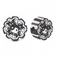 Polymeer kralen Yin & Yang 9mm Black-white