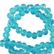 Top Facet kralen 6x4mm disc Azure turquoise blue