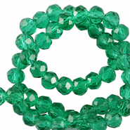 Top Facet kralen 4x3mm disc Eden green