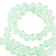 Top Facet kralen 4x3mm disc Soft mint green