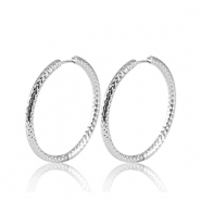 Roestvrij stalen (RVS) Stainless steel oorbellen creolen 25mm Silver