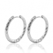 Roestvrij stalen (RVS) Stainless steel oorbellen creolen 23mm Silver