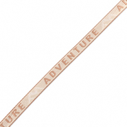 Lint met tekst "adventure" Beige-brown