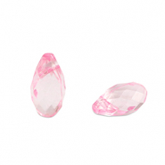 Acryl kralen druppel Pink transparent