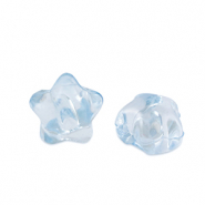 Acryl kralen ster Aquamarine blue transparent