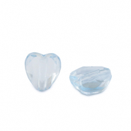 Acryl kralen hart Aquamarine blue transparent