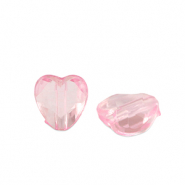Acryl kralen hart Pink transparent