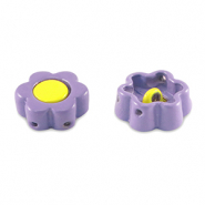 Tile beads bloem Paisley purple-yellow