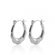 Roestvrij stalen (RVS) Stainless steel oorbellen creolen 20mm Silver