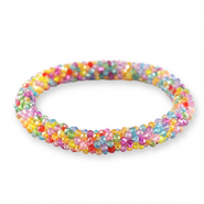 Top facet armband Multicolour Yellow-pink