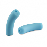 Acryl tube kralen matt Blue