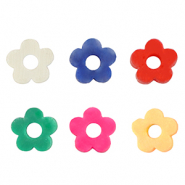 Katsuki kralen bloem 6mm Multicolour-pearl shine coating