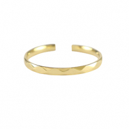 Roestvrij stalen (RVS) Stainless steel ringen facet Goud