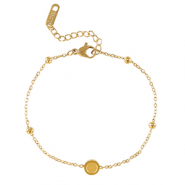 Birthstones armband met setting Stainless Steel (RVS) voor SS16 flat back Gold