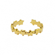 Roestvrij stalen (RVS) Stainless steel ringen ster Goud