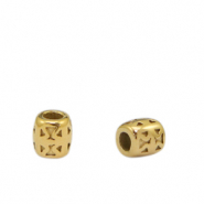 Roestvrij stalen (RVS) Stainless steel kralen 5mm Goud
