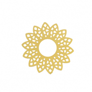 Roestvrij stalen (RVS) Stainless steel bedels bohemian bloem Gold