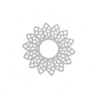 Roestvrij stalen (RVS) Stainless steel bedels bohemian bloem Silver
