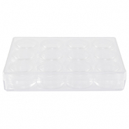 Sieraad display opbergbox met 12 ronde bakjes Transparant