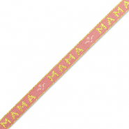 Lint met tekst "mama" Vintage pink-gold