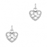 Roestvrij stalen (RVS) Stainless steel bedels hart Silver